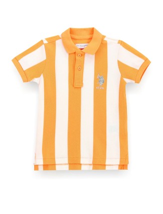 U S POLO ASSN orange stripe cotton t-shirt