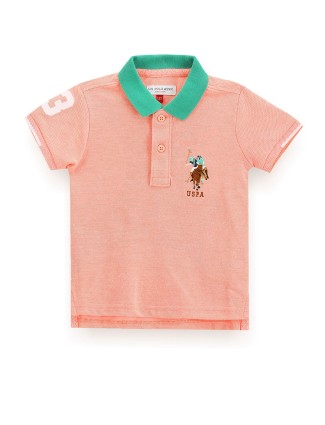 U S POLO ASSN peach cotton polo t-shirt