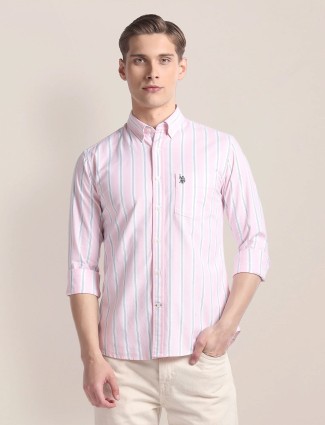 U S POLO ASSN pink cotton shirt