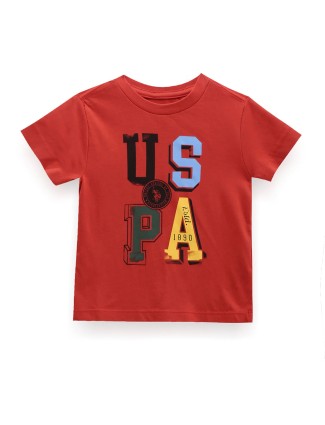 U S POLO ASSN red cotton printed t-shirt