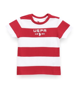 U S POLO ASSN red stripe cotton t-shirt