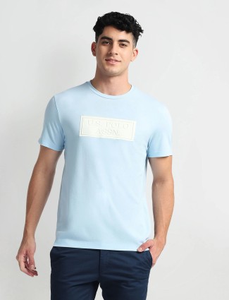 U S POLO ASSN sky blue brand name t-shirt