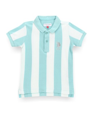 U S POLO ASSN sky blue stripe cotton t-shirt
