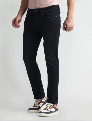 U S POLO ASSN solid black skinny fit denim jeans