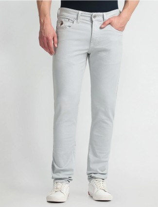 U S POLO ASSN solid light grey jeans
