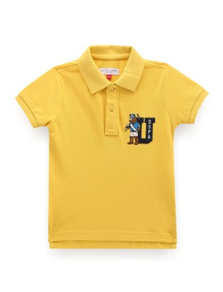 U S POLO ASSN yellow cotton printed t-shirt