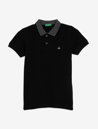 UCB black cotton polo t-shirt