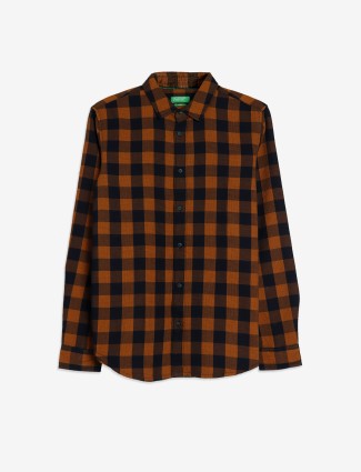 UCB brown checks cotton shirt