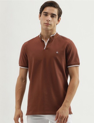 UCB brown plain half sleeve t shirt