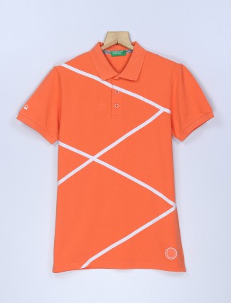 UCB cotton polo t shirt in orange