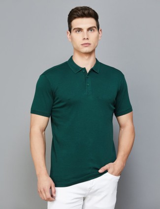 UCB dark green plain casual t-shirt