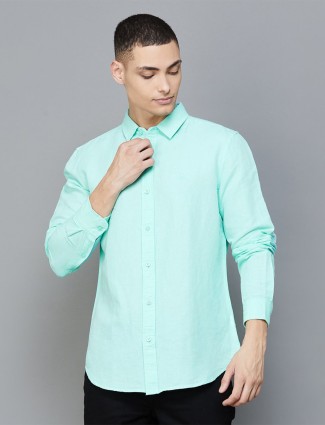 UCB full sleeve mint green cotton shirt