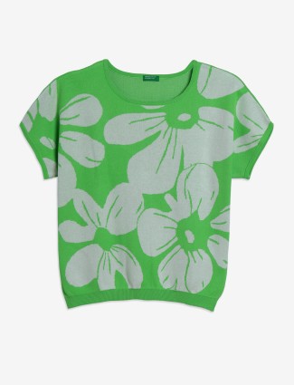 UCB green printed knitted top