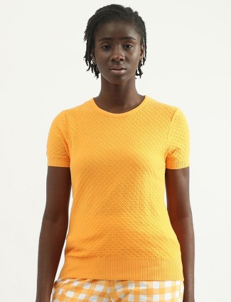 UCB kniited orange half sleeves t shirt