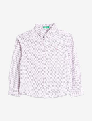 UCB light pink printed full sleeve shirt