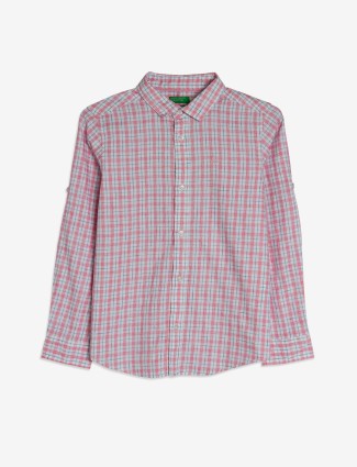 UCB pink checks cotton shirt