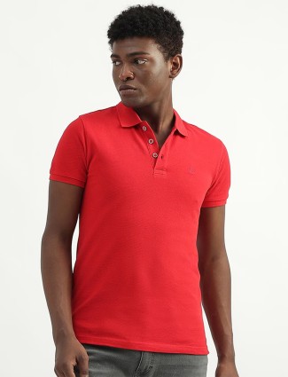 UCB plain red cotton t shirt