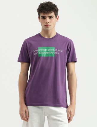 UCB purple printed cotton t-shirt