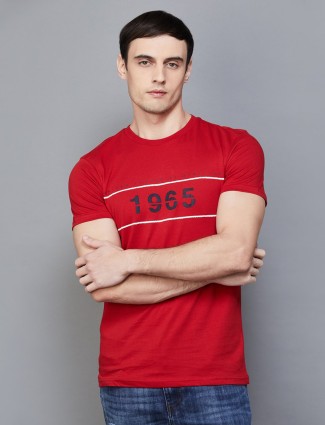 UCB red cotton printed t-shirt