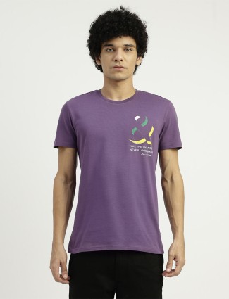 UCB round neck purple cotton t-shirt