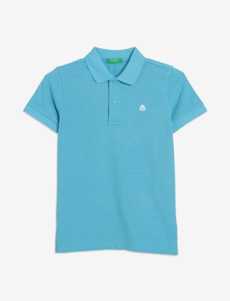 UCB sky blue cotton plain t-shirt