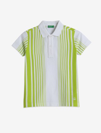 UCB white and green stripe t-shirt