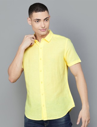 UCB yellow linen shirt