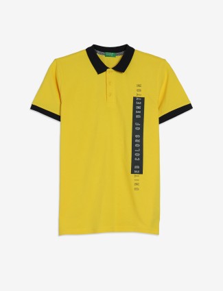 UCB yellow printed half sleeve t-shirt