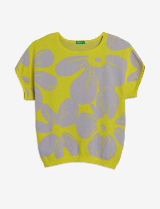 UCB yellow printed knitted top