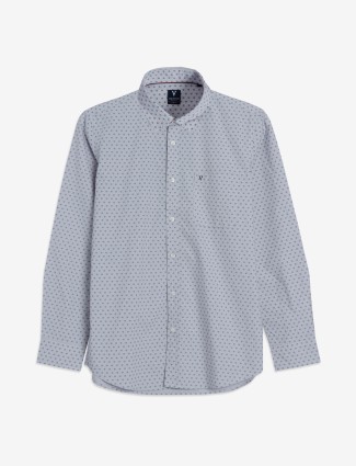 Van Heusen light grey printed shirt