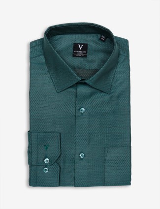 Van Heusen rama green texture shirt