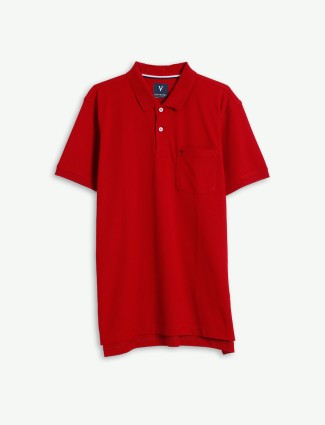 Van Heusen red plain half sleeve t shirt