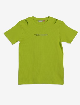 VERO MODA neon green knitted t-shirt