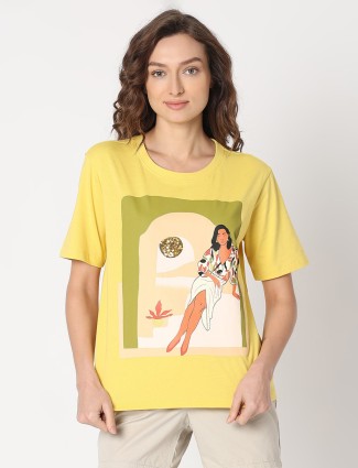 VERO MODA yellow printed t-shirt