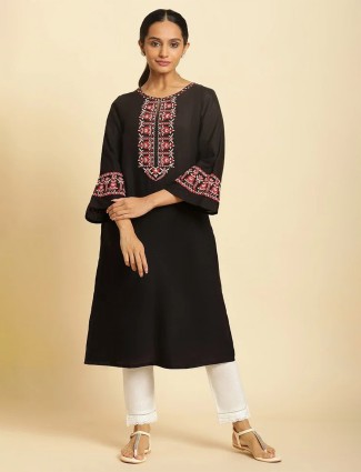 W black cotton casual kurti
