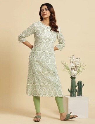 W light green cotton kurti