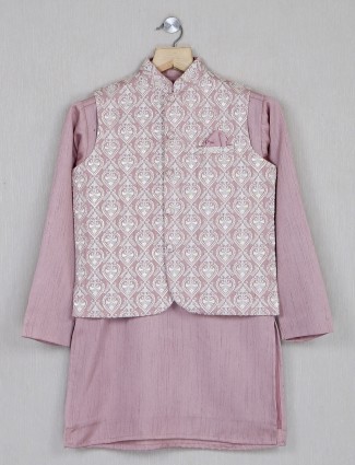 Wedding wear dusty pink cotton waistcoat set