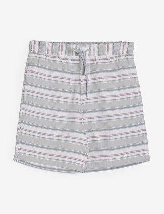 XN Replay beige stripe cotton shorts