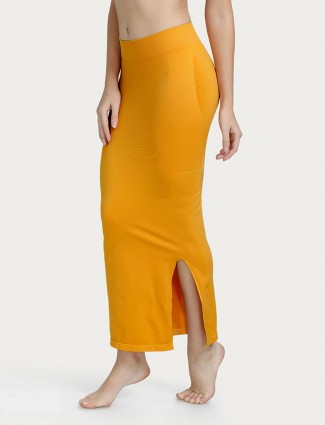 Zivame Saree Shape Wear mustard yellow Lycra Petticoat