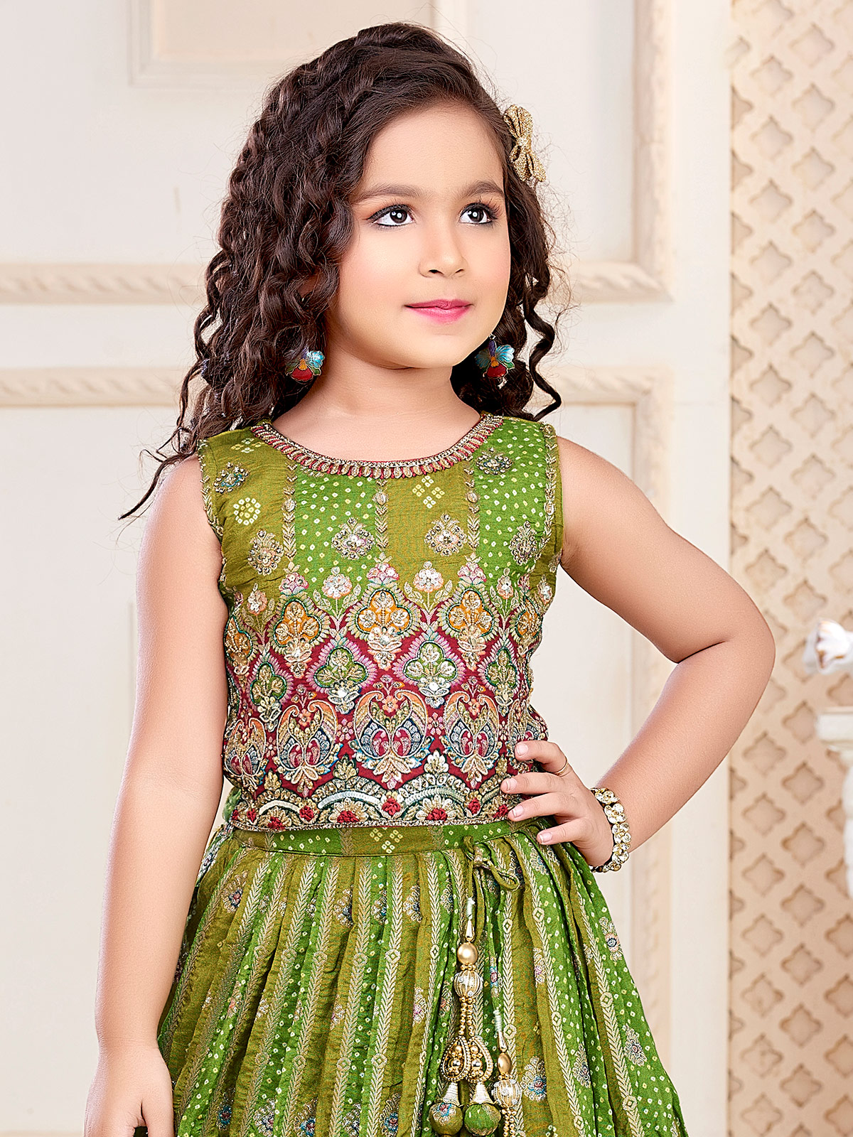 Buy South Indian Traditional dress for Kids & Girls | Langa Blosue | Pattu  pavadai | Lehenga Choli (16) at Amazon.in