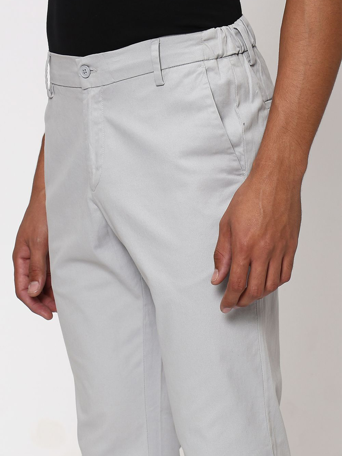 Buy Mufti Grey Slim Fit Flat Front Trousers for Men Online @ Tata CLiQ