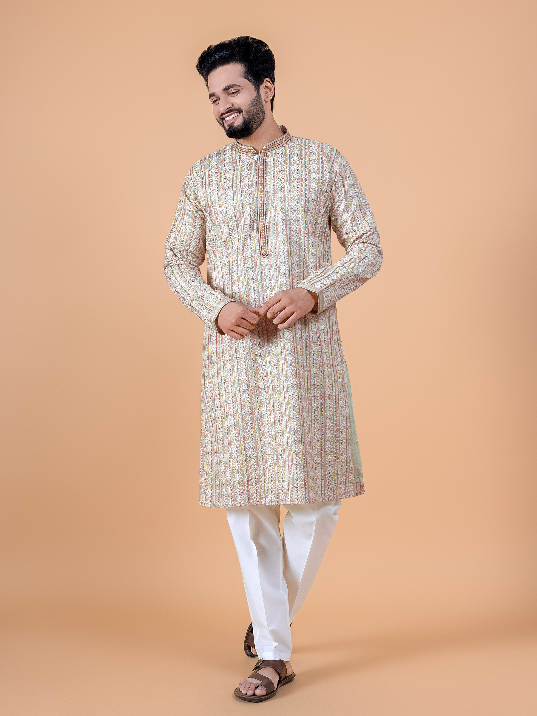 Multi color silk embroidery kurta suit G3 MKS4818 G3fashion