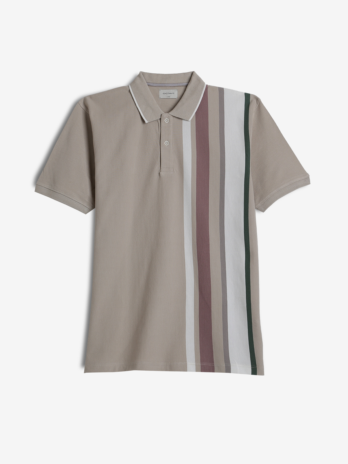 OCTAVE beige stripe cotton t-shirt - G3-MTS18421 | G3fashion.com