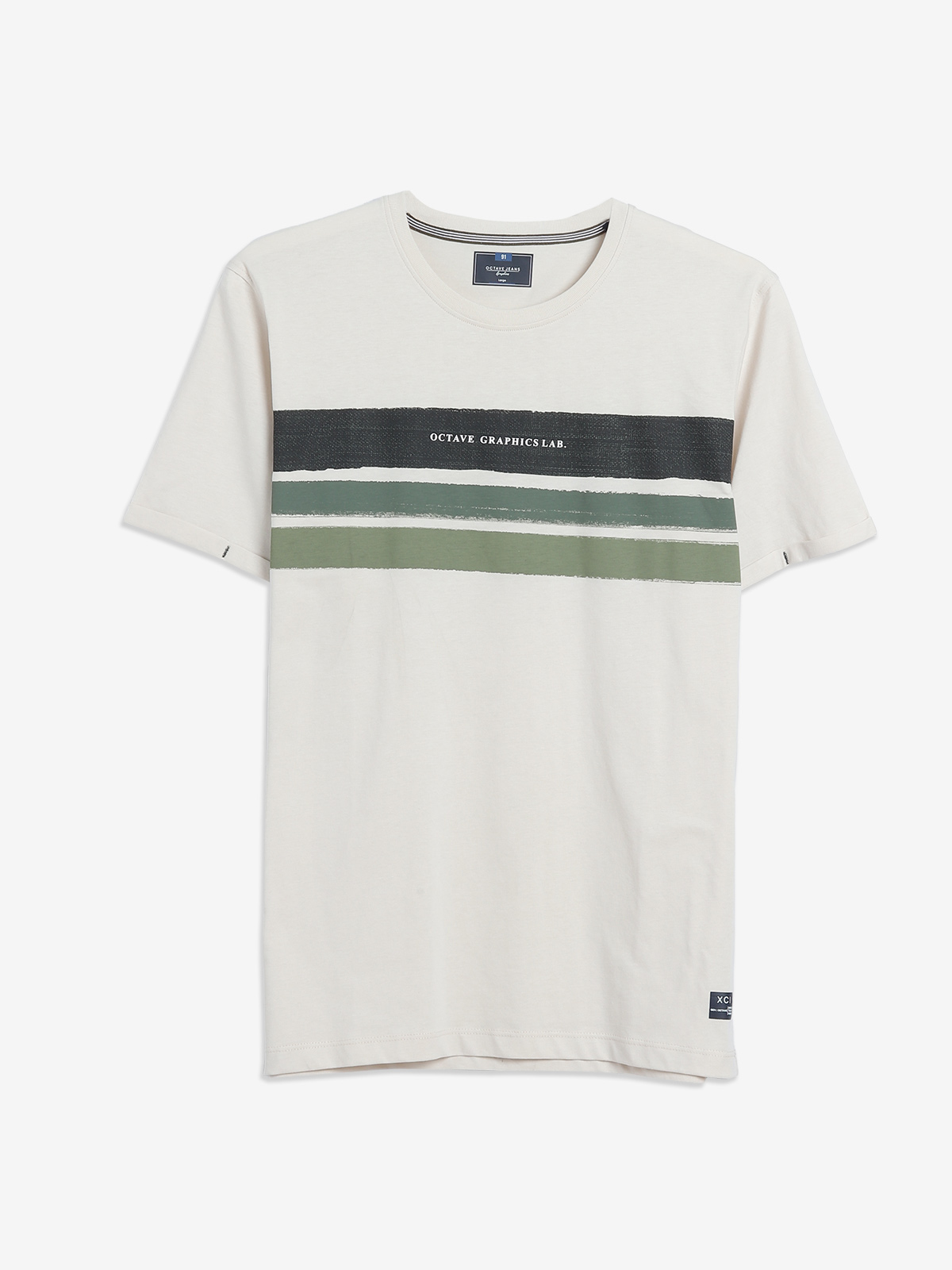 Octave cotton beige printed t shirt G3 MTS17814 G3fashion