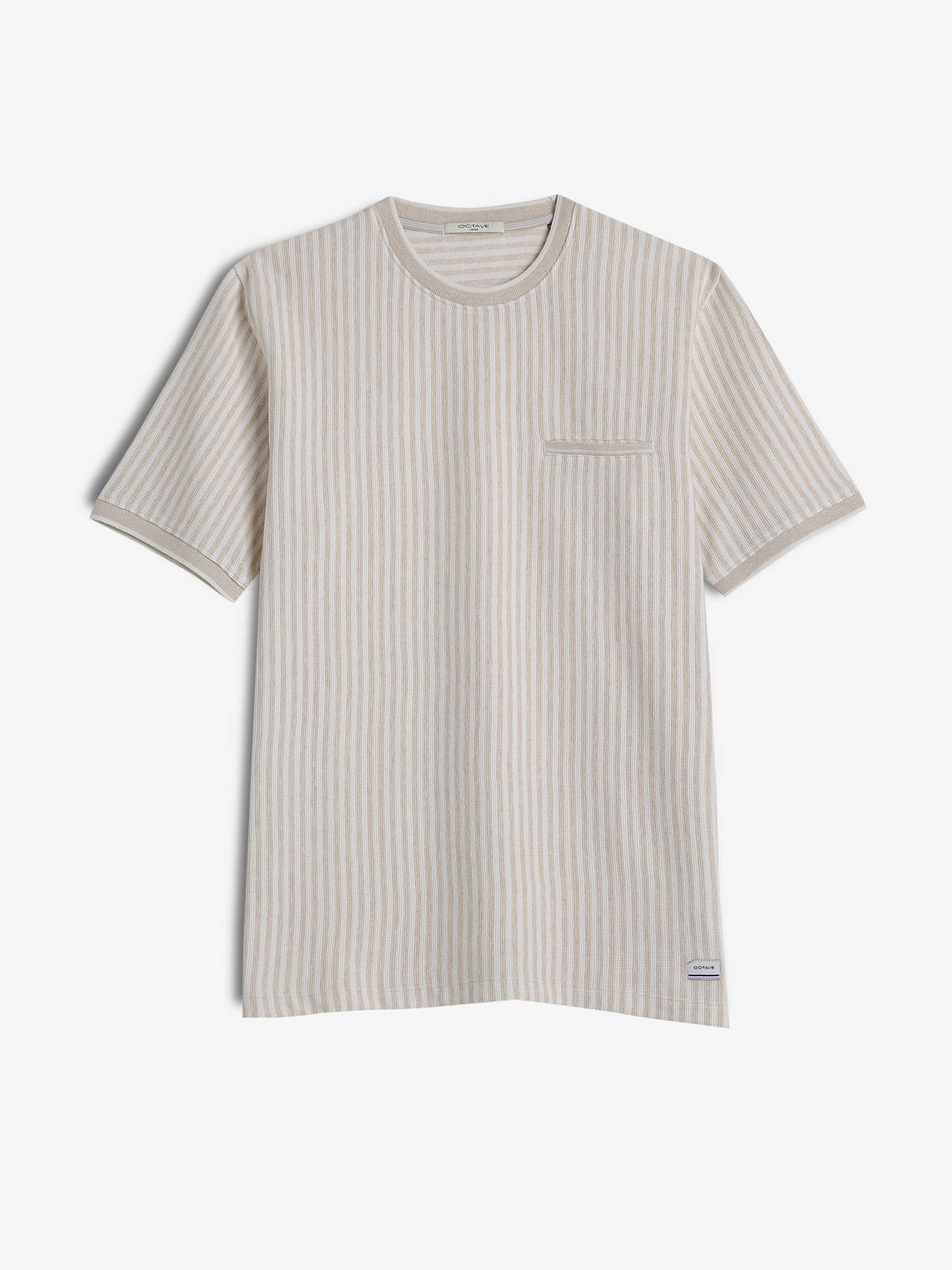 OCTAVE cream stripe cotton t-shirt - G3-MTS18429 | G3fashion.com