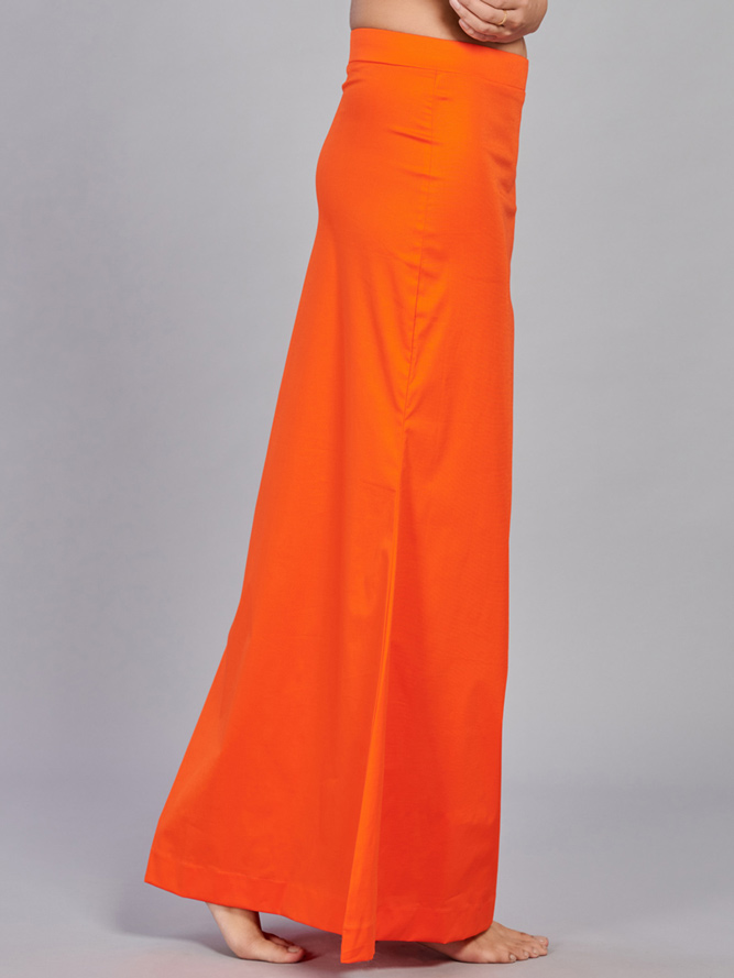 Rust orange lycra cotton saree shapewear - G3-WSP00058 
