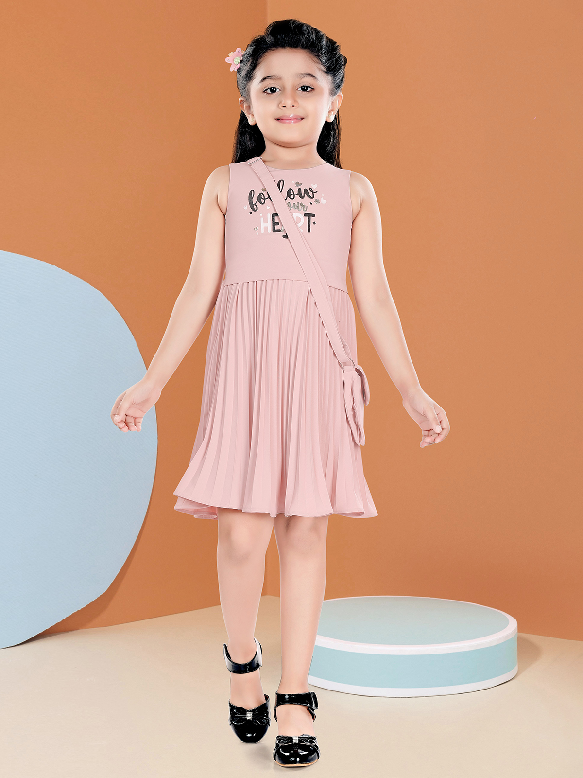 Peach dress casual store