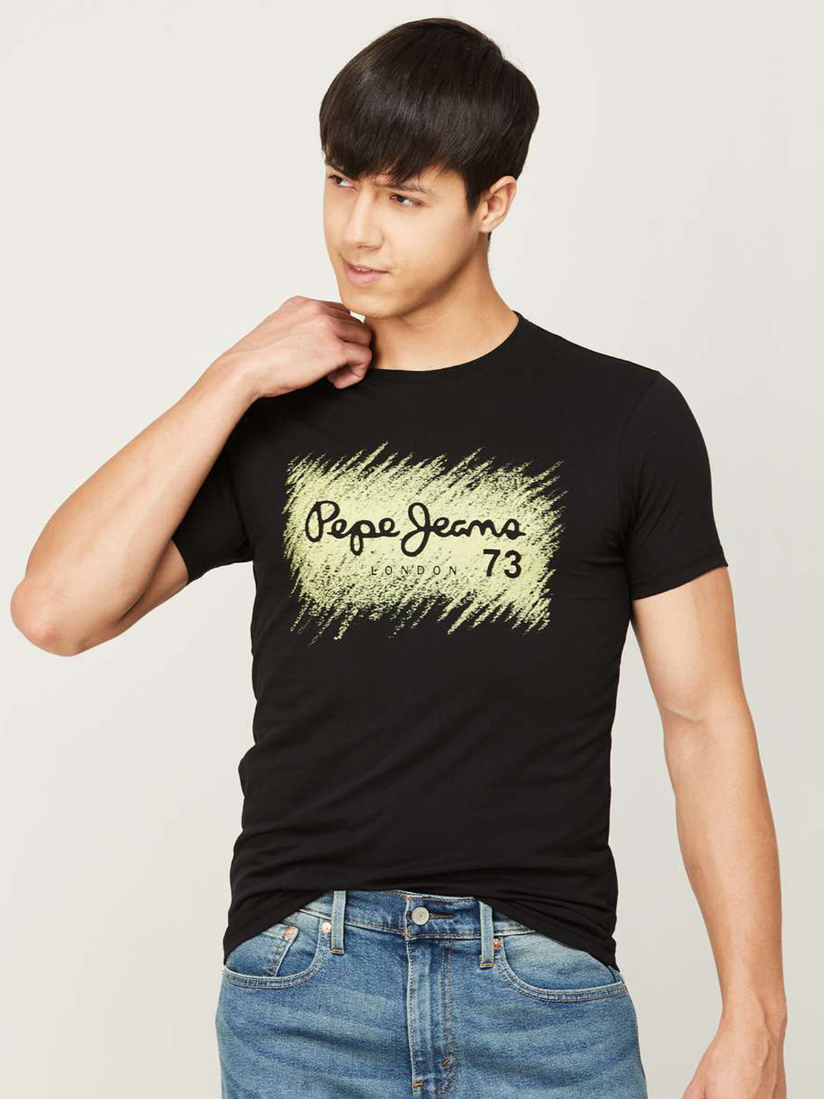 Pepe Jeans Typography Men Round Neck Black T-Shirt - Buy Pepe Jeans  Typography Men Round Neck Black T-Shirt Online at Best Prices in India |  Flipkart.com