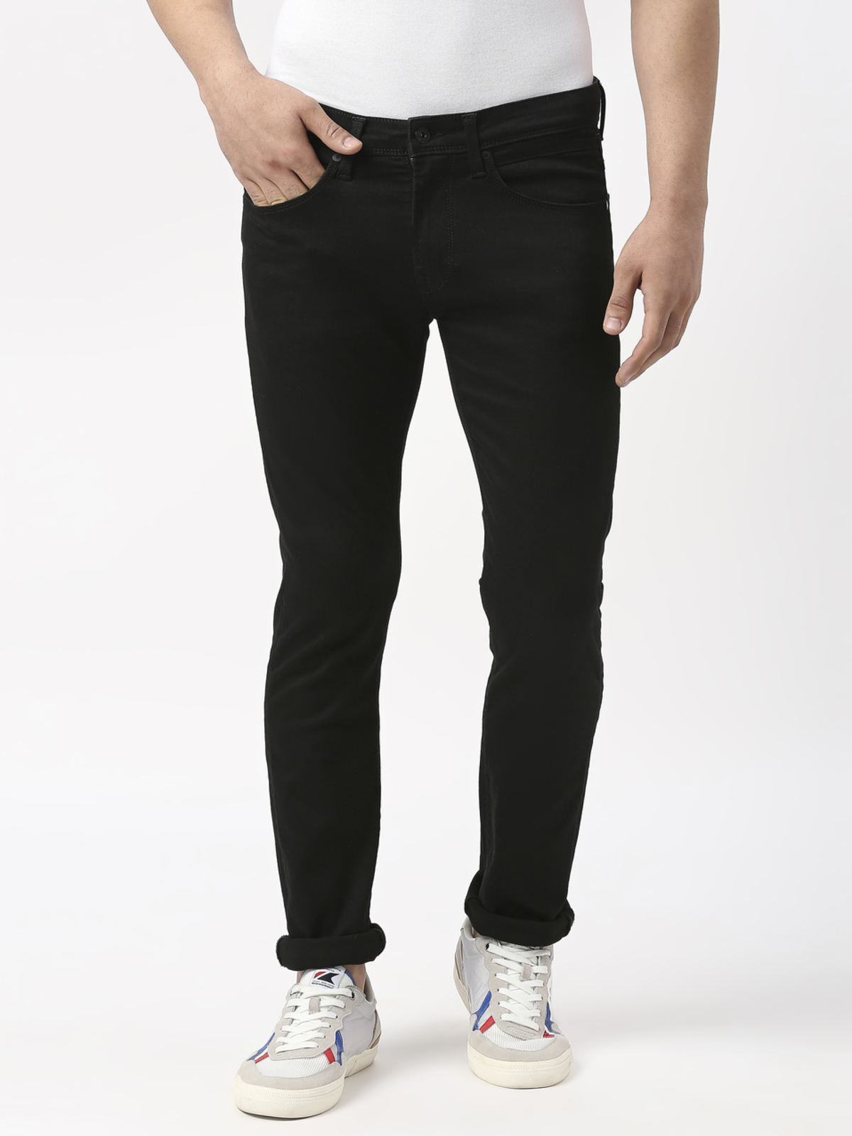 Pepe Jeans black slim fit jeans in solid G3 MJE4057 G3fashion