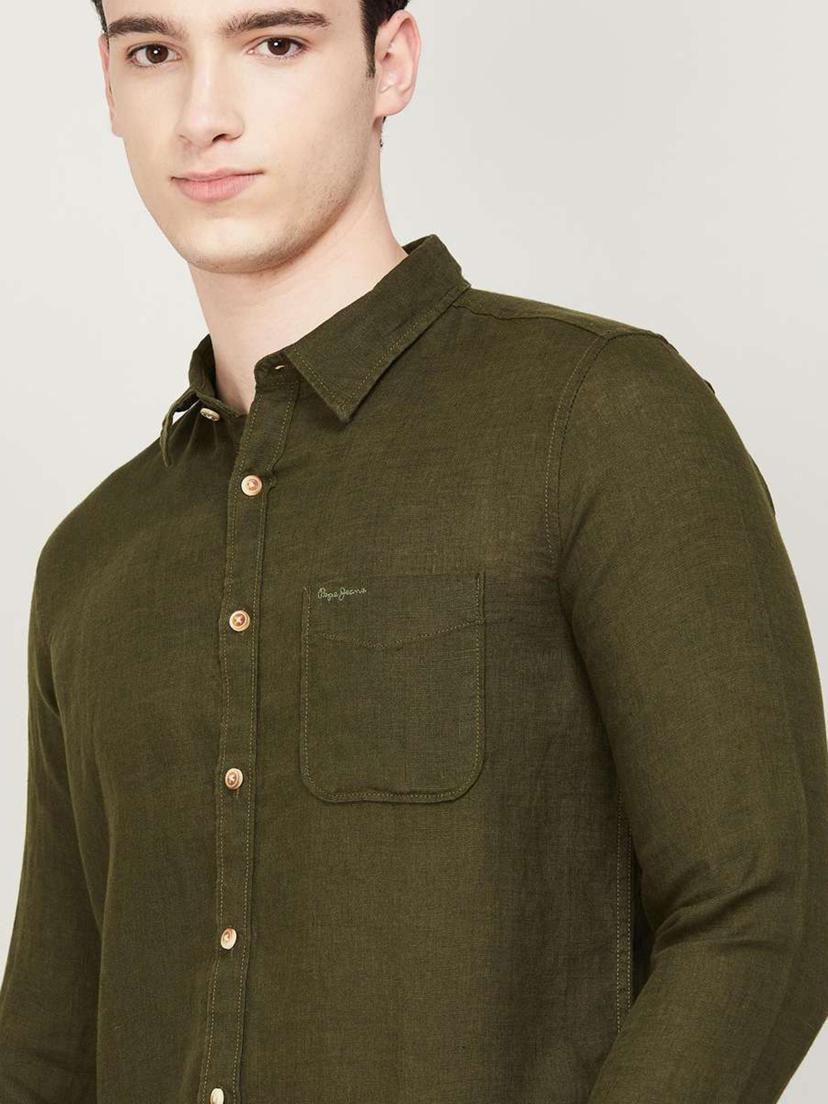 Military green shirt with jeans cheap